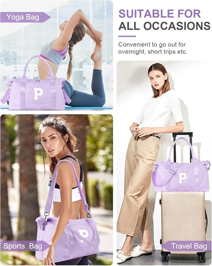 Daughter Niece Gifts for Teen Girl Kids, Initial Travel Duffel Bag Sports Gym