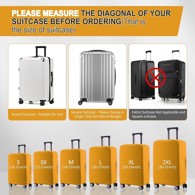 Travel Luggage Cover Suitcase Protector Scratch-Resistant Fit 19-31 Inch
