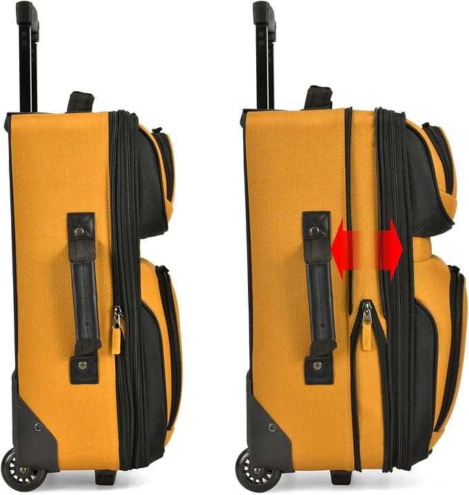 U.S. Traveler Lightweight Rolling 20" Carry On Luggage Softside Suitcase