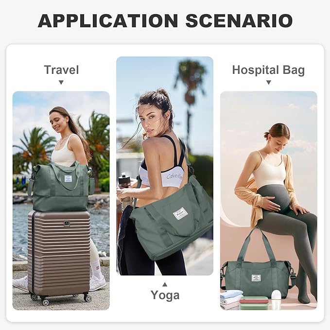 Travel Duffel Bag, Sports Tote Gym Bag, Shoulder Weekender Overnight Bag