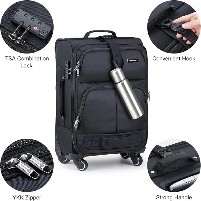 Hanke 3 Piece luggage Sets Softside Expandable luggage