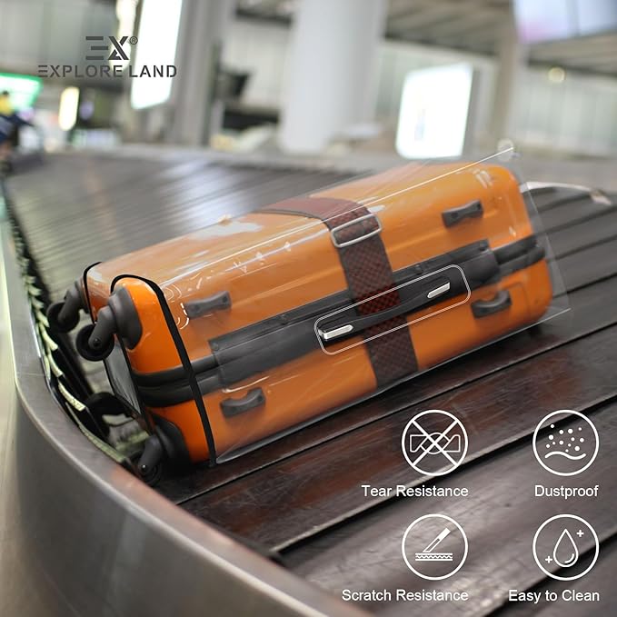 Explore Land Clear Luggage Cover Tough Protector Fits