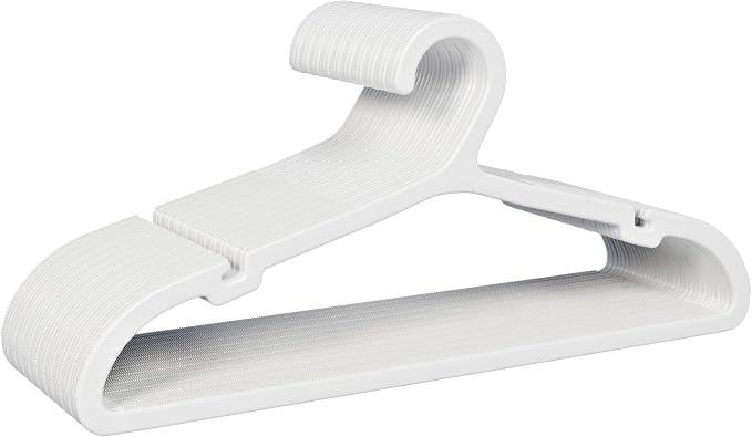 30 Pack Clothes Hangers, Non Slip Plastic Coat Hangers, Space Saving Hangers