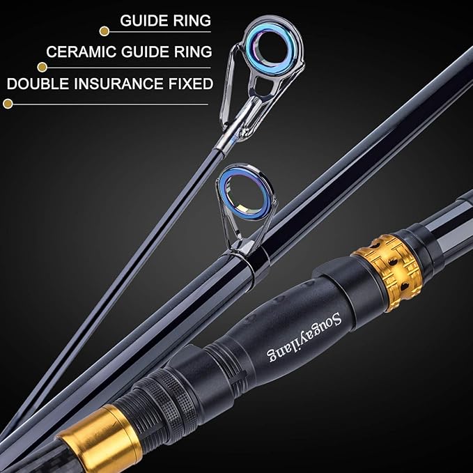 Sougayilang Fishing Rod Reel Combos Carbon Fiber Telescopic Fishing pole