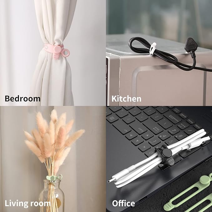 UMUST Silicone Cable Ties, Reusable Cable Management Organizer, Cable Straps