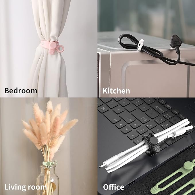 UMUST Silicone Cable Ties, Reusable Cable Management Organizer, Cable Straps