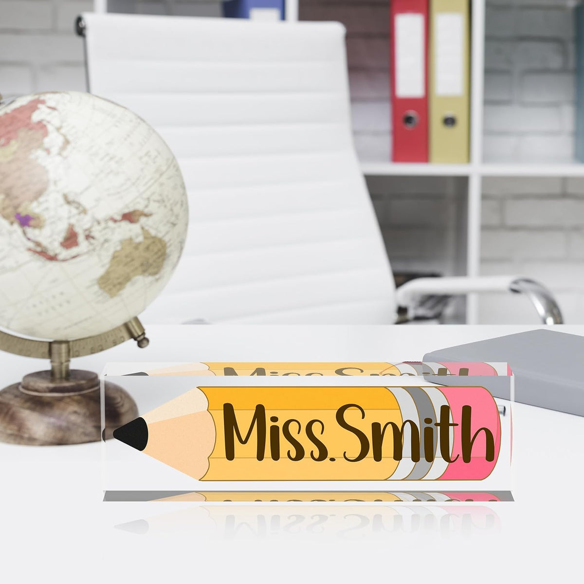 Teacher Name Plate for Desk, Acrylic Desk Name Plate Personalized Office Desk Decor, Teacher Appreciation Gifts Beast Teacher Gifts