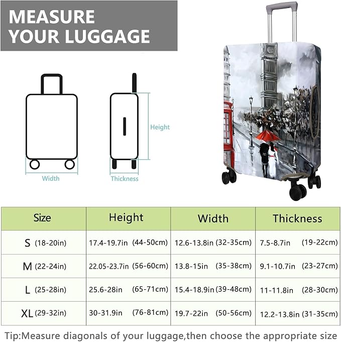 Travel Luggage Cover Suitcase Protector Fits 18-32 Inch Wheel Covers