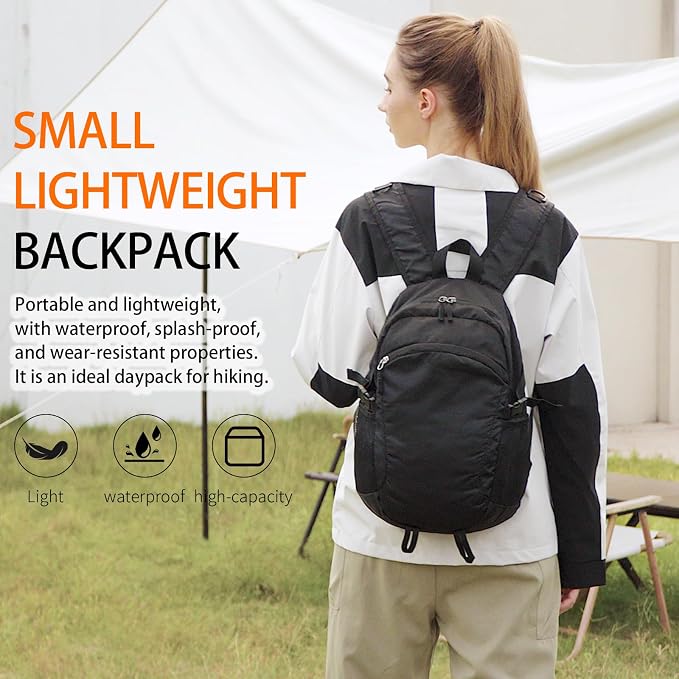 Small Hiking Daypack, 15L Water-Resistant Hiking Backpack Packable Lightweight
