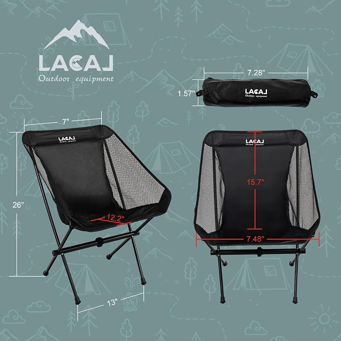 Ultra-Light Folding Camping Chair, All-Aluminum Frame, Surper Breathable Fabric