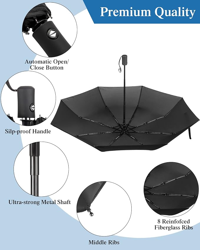 Yahenda 4 Pack Windproof Travel Umbrellas Bulk Automatic Open and Close
