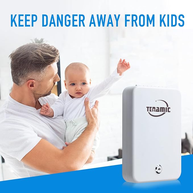 Tenamic Pistol Safe, Portable Travel Gun Safe, Solid Steel Handgun Lock Box