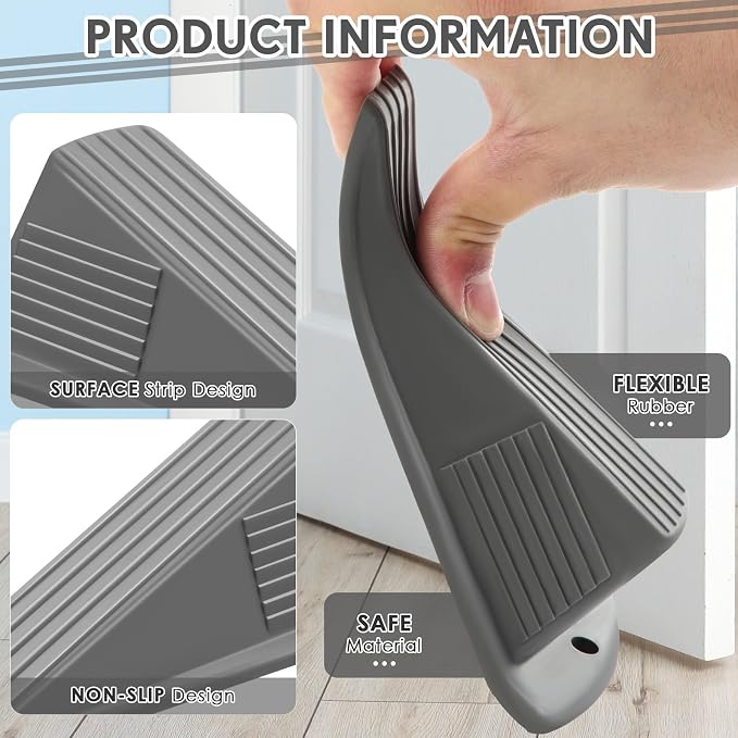 Frienda 12 Pcs Jumbo Door Stoppers Heavy Duty Door Stopper Tall up to 2inch