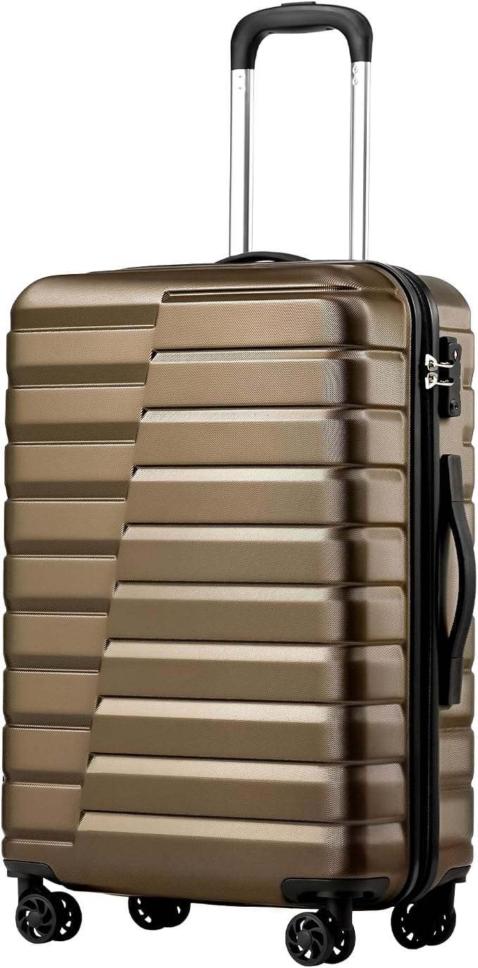 Coolife 20-Inch Small Carry on Hardside PC+ABS Spinner TSA Lock Telescopic