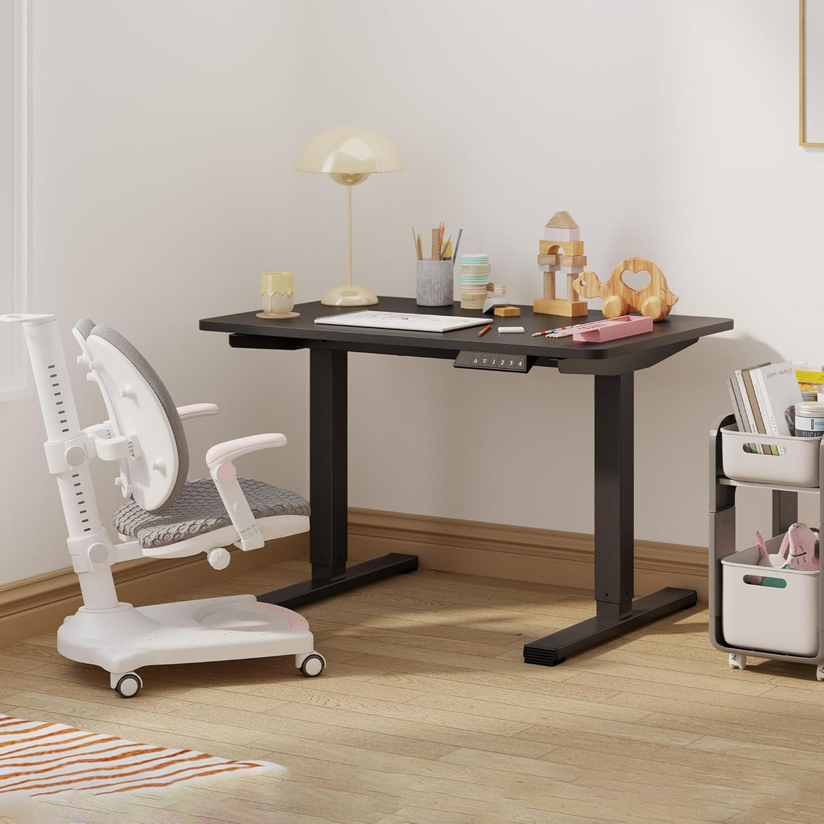Small Adjustable Stand Up Desk for Children,One-Piece Standing Desk 31.5 x 19.7 Inch, Home Office Desk Computer Workstation, Black