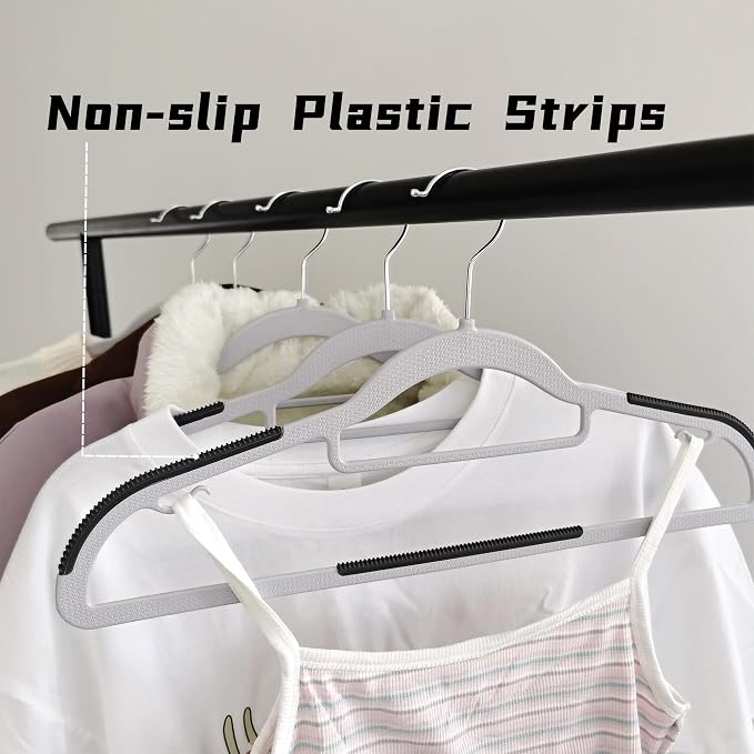 30 Pack Plastic Clothes Hangers Non Slip