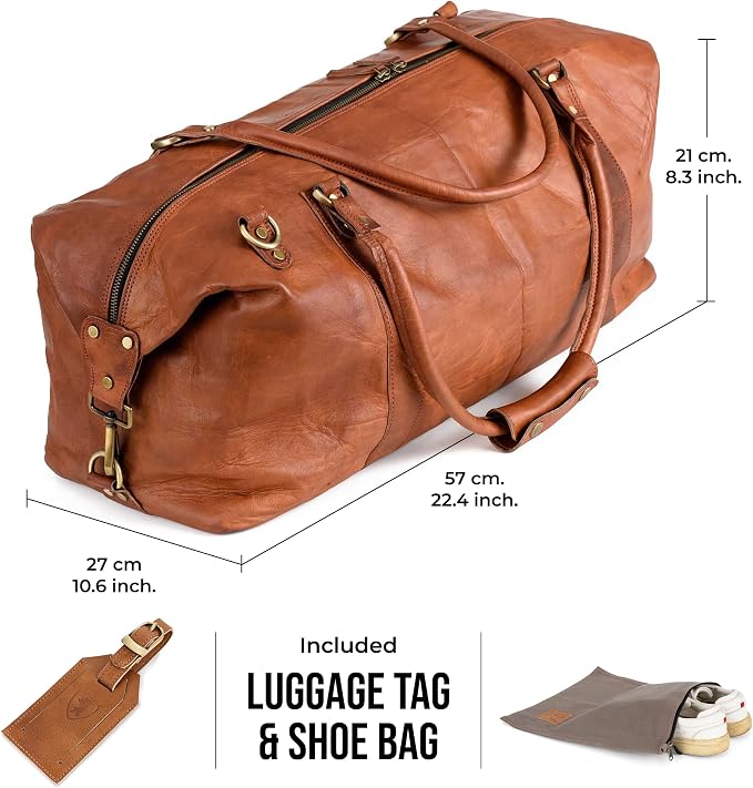 Berliner Bags Vintage Leather Duffle Bag München
