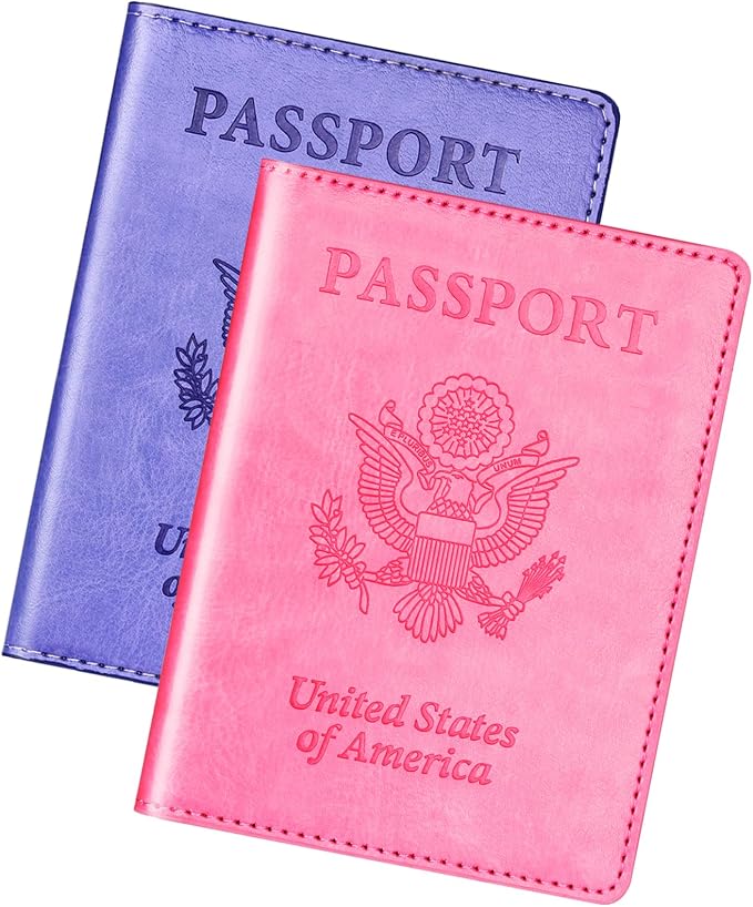 Herain Passport Holder for Travel Cruise Essentials 2 Pcs, Passport Cover