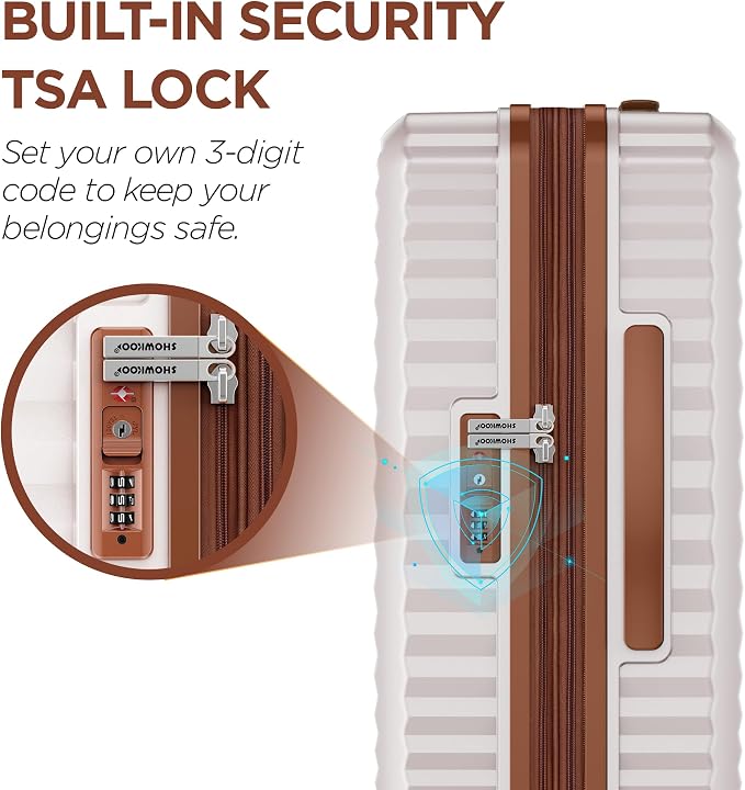 SHOWKOO Suitcase Hardside Expandable Luggage Set, Suitcase