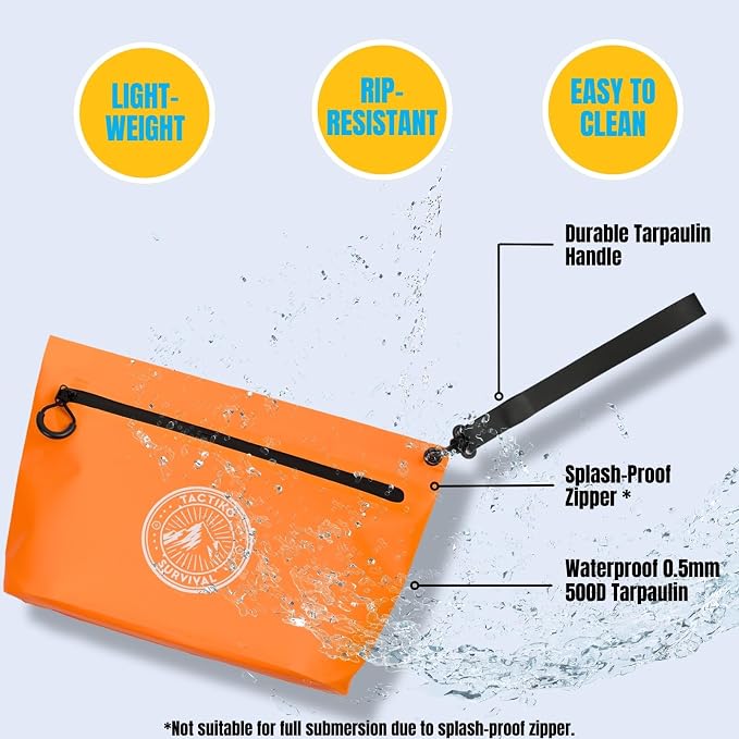 Tactiko Heavy-Duty Splash Water Resistant Zipper Pouches - 3L Hold-All