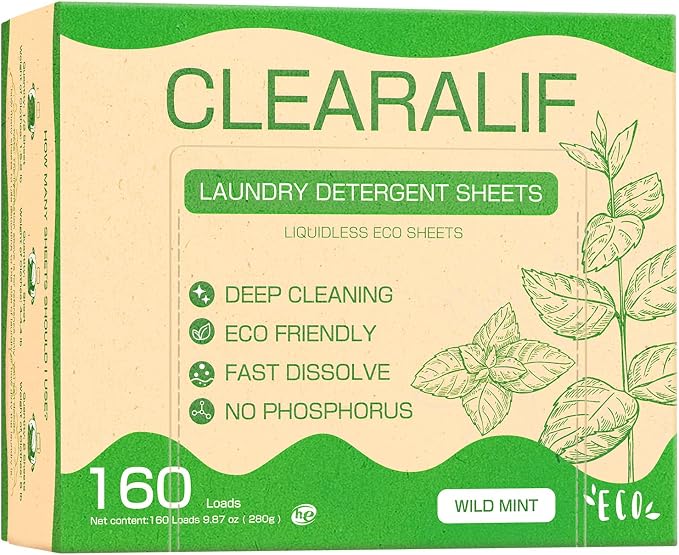 Laundry Detergent Sheets Up to 160 Loads, Wild Mint