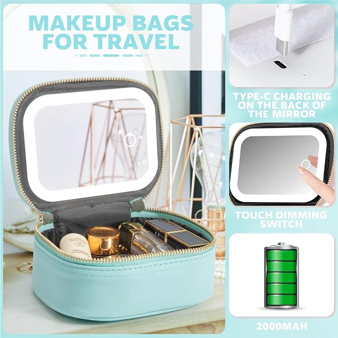 Small Makeup Bag Travel Train Case