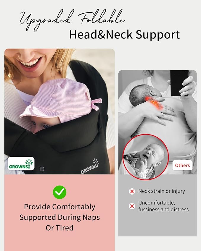 GROWNSY Baby Carrier Newborn to Toddler, Cozy Baby Wraps Carrier, Ergonomic