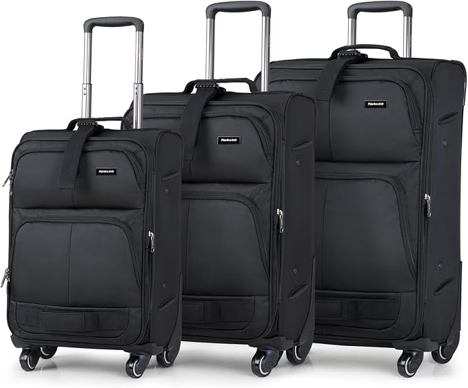 Hanke 3 Piece luggage Sets Softside Expandable luggage