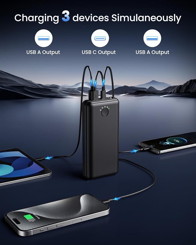 Portable Charger Power Bank 40000mah, USB C Fast Charging 22.5W External