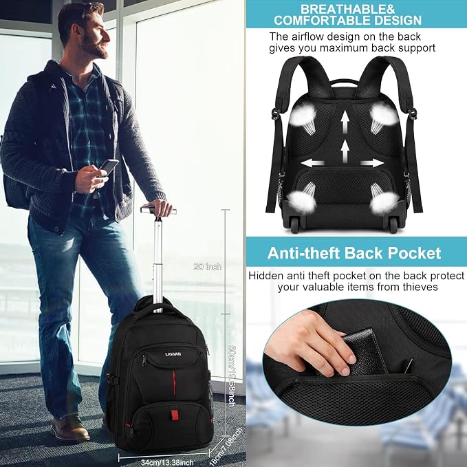Rolling Backpack, Large Backpack