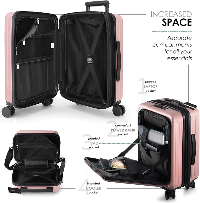 22 Inch Carry On Luggage 22x14x9 Airline Approved, Carry On Suitcase