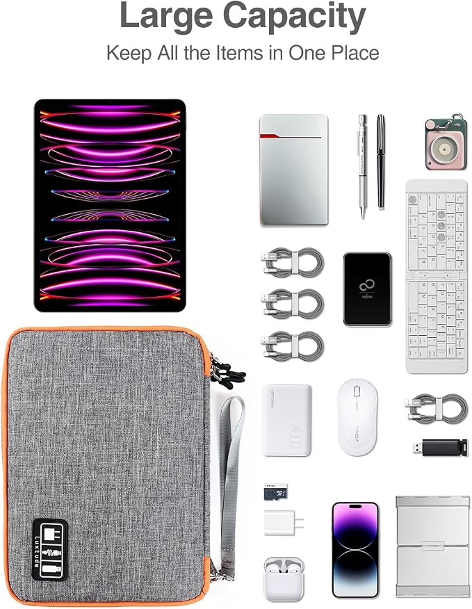Luxtude Travel Cable Organizer Bag, Electronic Organizer Travel Case Large