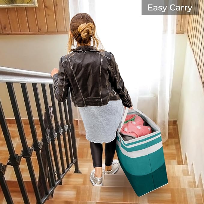 HomeHacks 2-Pack Large Laundry Basket, Waterproof, Freestanding Laundry Hamper