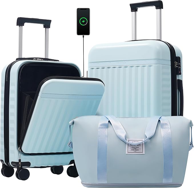 Merax Luggage Sets Front Opening, 2 Piece Hardshell Suitcase