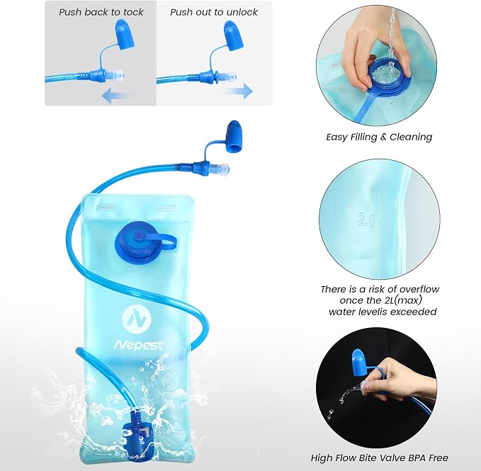 Nepest Hydration Pack Backpack for Women & Men, Lightweight Water Backpack