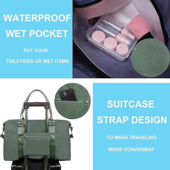 Travel Duffle Bag, Waterproof Sport Tote Gym Bag