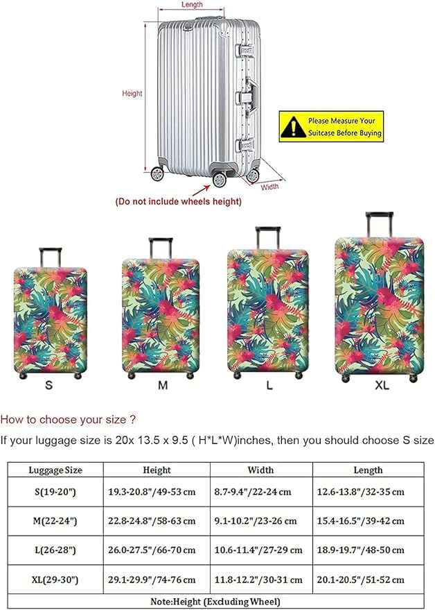 Travel Luggage Cover, Suitcase Protector Bag Fits 19-20 Inch Luggage