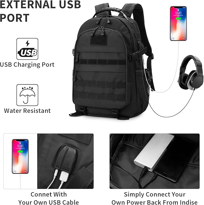 HUNTVP Military Tactical Backpack 40L Large Army 3 Day Assault Pack Molle Bag