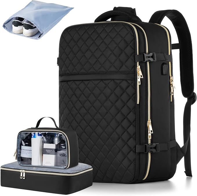 MOMUVO Large Travel Backpack Women, Flight Approved Carry On Backpack
