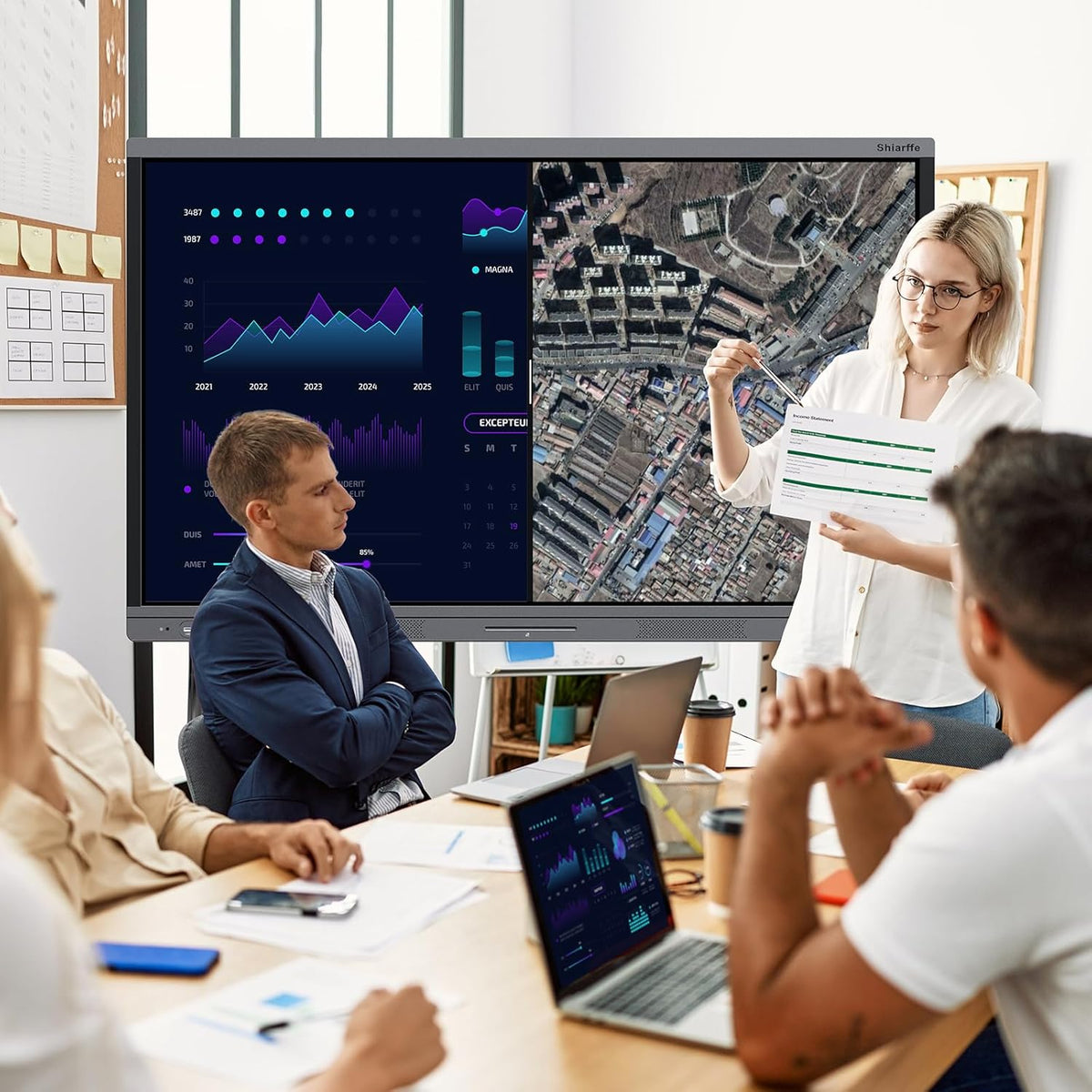 Shiarffe X5 Smart Board 55" 4K Interactive Whiteboard Google EDLA-Certified, OTA Software Updates Android 14 OS Octa-Core, Smart Whiteboard for Classroom Office Homeschool