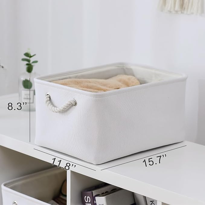 TheWarmHome Fabric Storage Bin, Large 1 Pack 15.7L*11.8W*8.3H Storage Basket