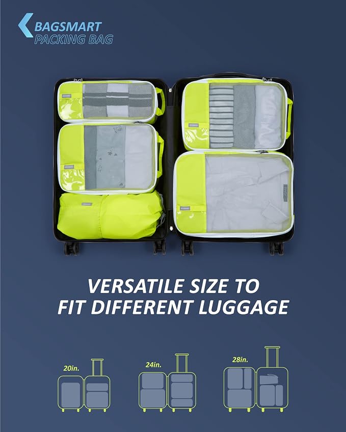 BAGSMART 6 Set Compression Packing Cubes