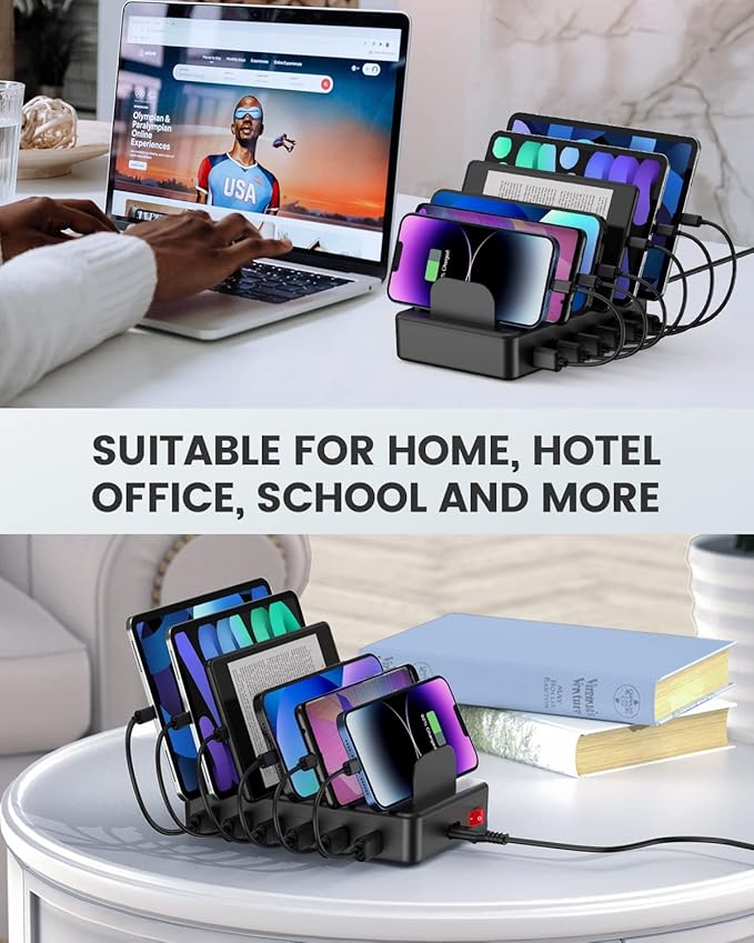 CREATIVE DESIGN 50W 6 Ports Multi Charger Station