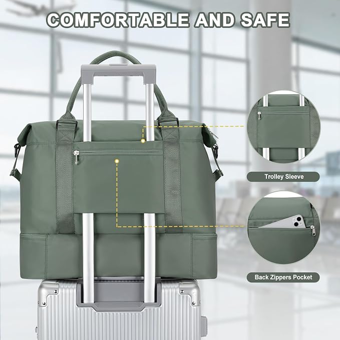 Travel Duffel Bag, Sports Tote Gym Bag, Shoulder Weekender Overnight Bag