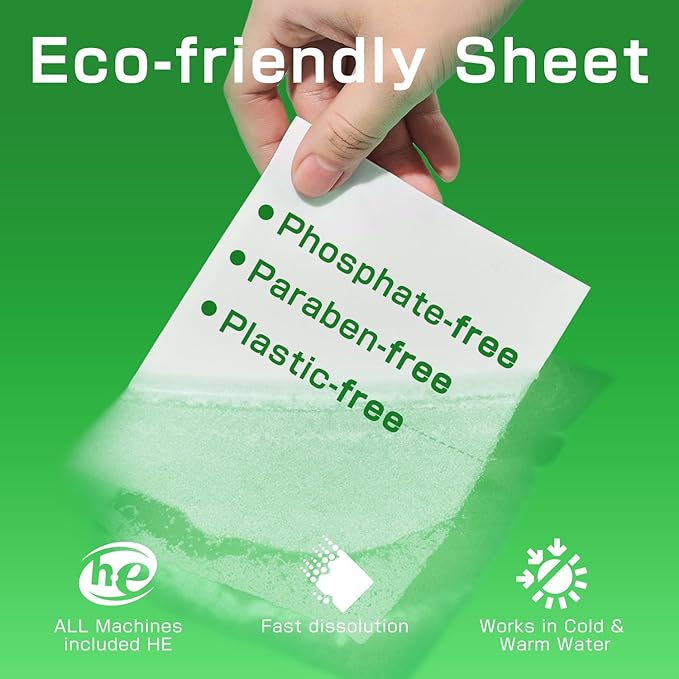 Soulink Laundry Detergent Sheets Unscented 240 Loads，Eco Friendly Detergent