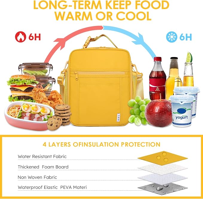 NOL Nylon Waterproof Kids Lunch Bag, Insulated Lunch Bag, Lunch box Cooler