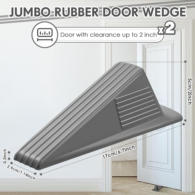 Frienda 2 Pcs Jumbo Door Stoppers Heavy Duty Door Stopper Tall up to 2inch Tall