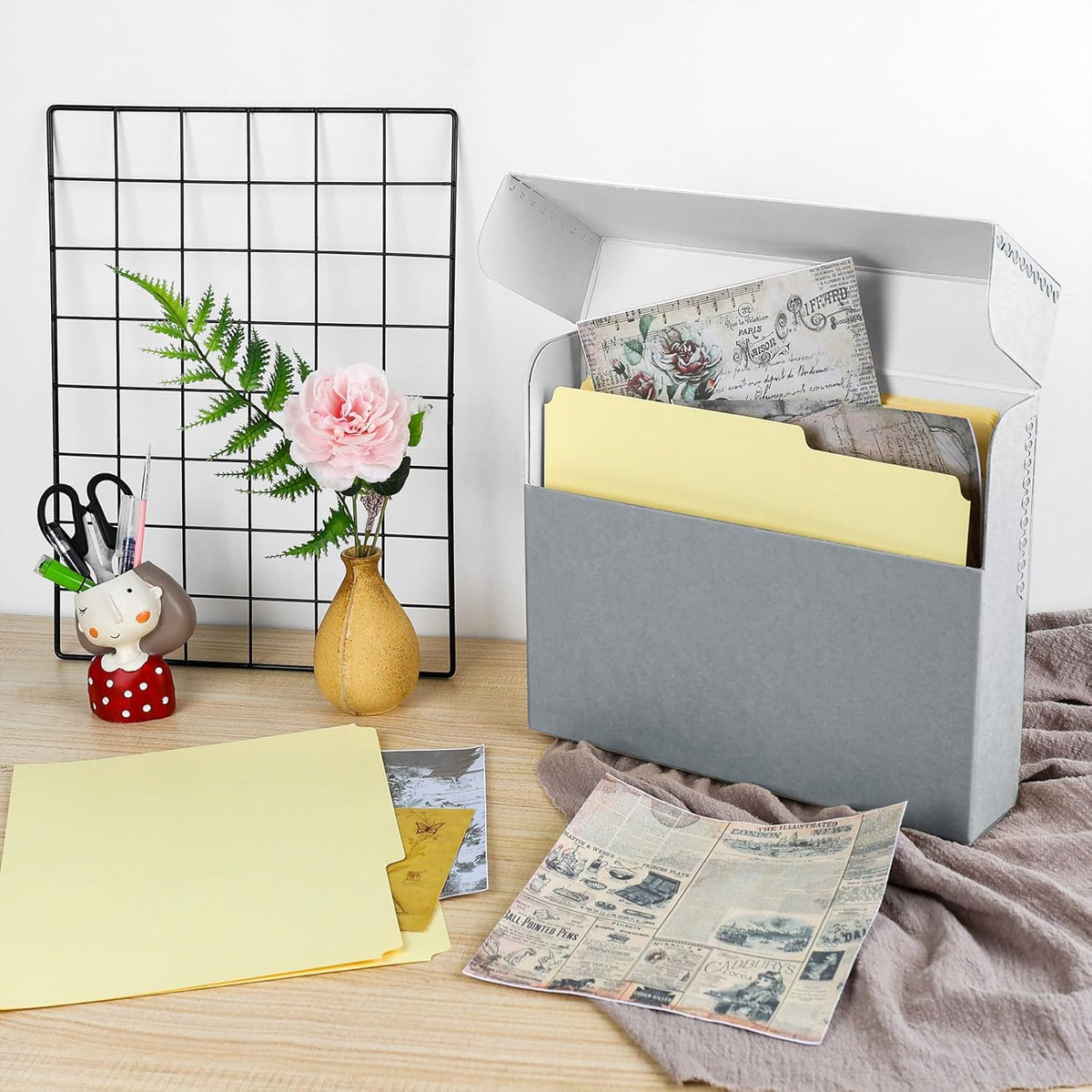 Lineco Archival Document Storage Box with Metal Edge, Acid-Free Gray Boxboard, Organize and Store Files, Prints, Photos, Legal-Sized Case 15.5" x 10.5" x 2.5" Wide, Pack of 2