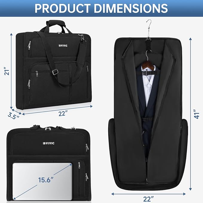 Garment Bags for Travel, Large Suit Travel Bag Convertible Travel Garment Bag