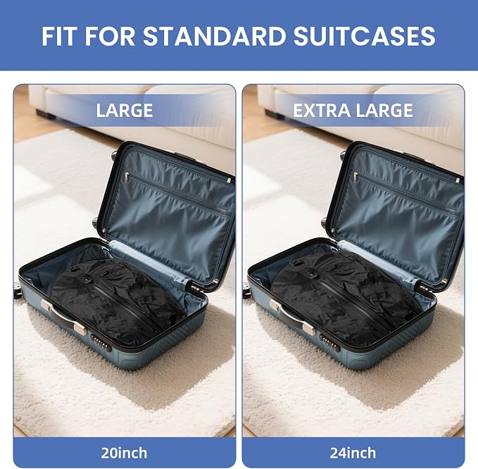 BAGAIL TPU Vacuum Bag for Travel, Reusable Compression Bag